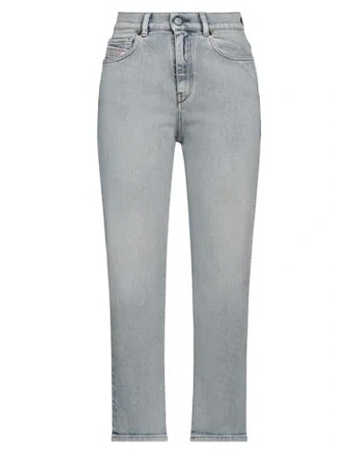 Diesel Woman Jeans Blue Size 30w-32l Cotton, Polyester, Elastane In Gray