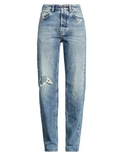 Diesel Woman Jeans Blue Size 32w-32l Cotton, Elastane In Brown