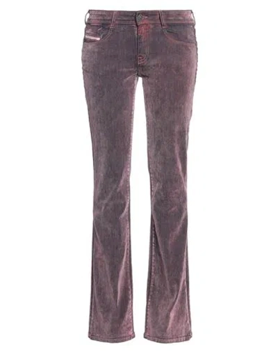 Diesel Woman Jeans Garnet Size 30w-32l Cotton, Elastane In Red