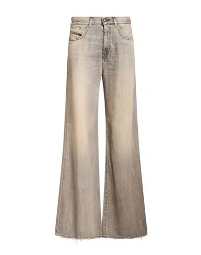 Diesel Woman Jeans Grey Size 24w-32l Cotton, Lyocell