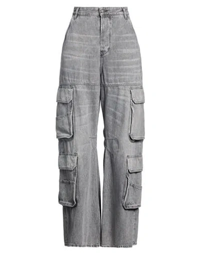 Diesel Woman Jeans Grey Size 28w-32l Cotton In Multi