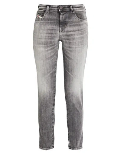 Diesel Woman Jeans Grey Size 30w-32l Cotton, Elastomultiester, Elastane