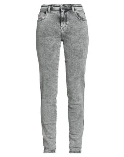 Diesel Woman Jeans Grey Size 31w-34l Cotton, Elastomultiester, Elastane In Gray