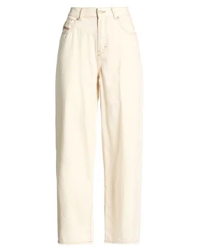 Diesel Woman Jeans Ivory Size 31w-32l Cotton In White