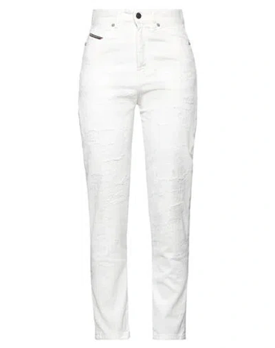 Diesel Woman Denim Pants White Size 33w-32l Cotton