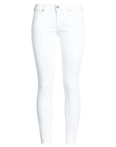 Diesel Woman Jeans White Size 31w-32l Cotton, Elastomultiester, Elastane