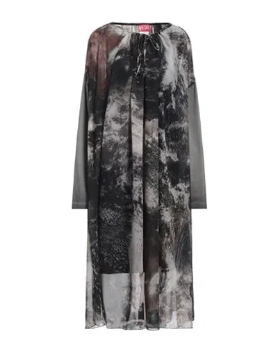 Diesel Woman Maxi Dress Black Size 0 Polyester, Cotton, Elastane