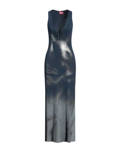 Diesel D-vety Metallic Maxi Dress In Blue
