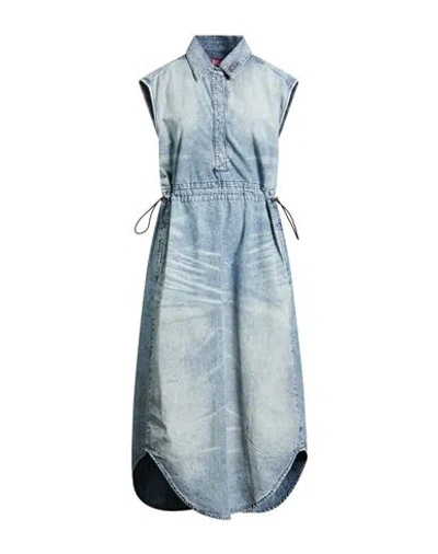 Diesel Woman Maxi Dress Blue Size S Cotton
