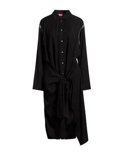 Diesel Woman Midi Dress Black Size 10 Lyocell