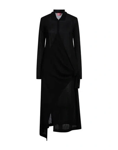 Diesel Woman Midi Dress Black Size M Lyocell, Elastane