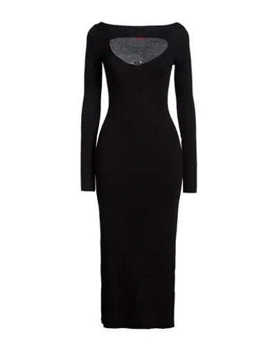 Diesel Woman Midi Dress Black Size Xs Wool