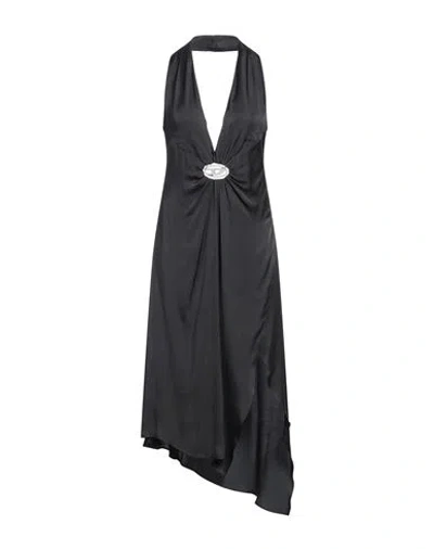 Diesel Woman Midi Dress Charcoal Size 10 Cupro, Modal In Grey