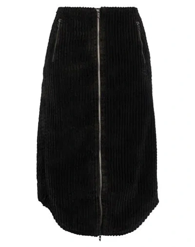 Diesel Woman Midi Skirt Black Size 10 Cotton