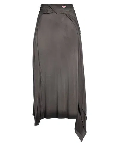 Diesel Woman Midi Skirt Dark Green Size L Viscose