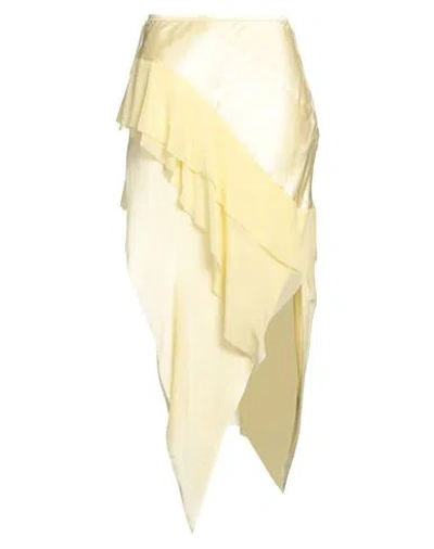 Diesel Woman Midi Skirt Yellow Size 28 Viscose, Silk