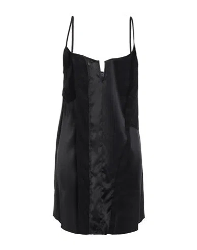 Diesel Woman Mini Dress Black Size L Rayon, Silk