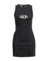 Diesel De-ferriz Logo Mini Dress In Black