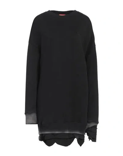 Diesel Woman Mini Dress Black Size L Cotton, Elastane