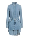 Diesel Woman Mini Dress Blue Size L Cotton