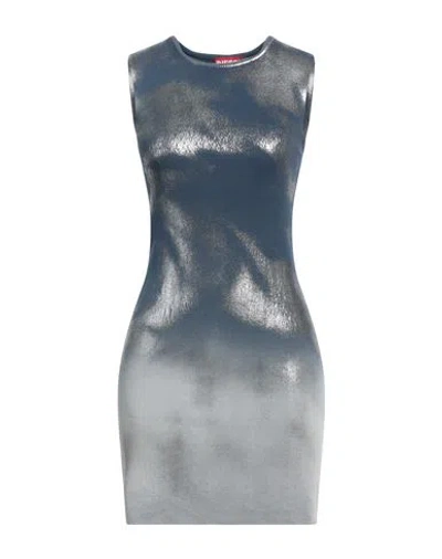Diesel Woman Mini Dress Blue Size L Cotton