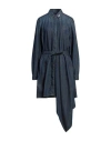 Diesel Woman Mini Dress Blue Size L Cotton, Lyocell, Modal In Blue