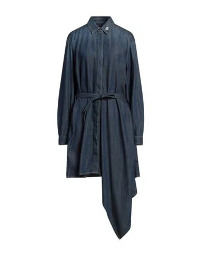 Diesel Woman Mini Dress Blue Size L Cotton, Lyocell, Modal