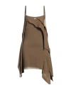 Diesel Woman Mini Dress Khaki Size L Cotton In Beige