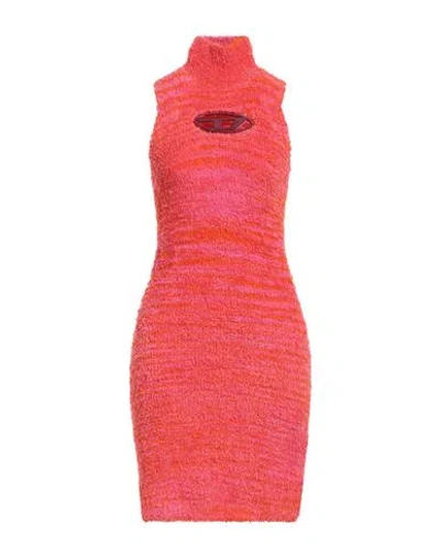 Diesel Woman Mini Dress Orange Size S Polyester, Cotton, Nylon, Elastane