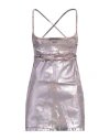 Diesel Woman Mini Dress Pink Size L Cotton, Elastane