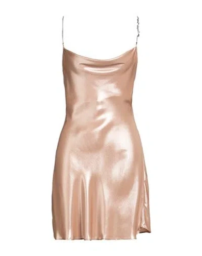 Diesel Woman Mini Dress Platinum Size 4 Polyester, Steel In Brown