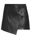 Diesel Woman Mini Skirt Black Size 10 Sheepskin In Black