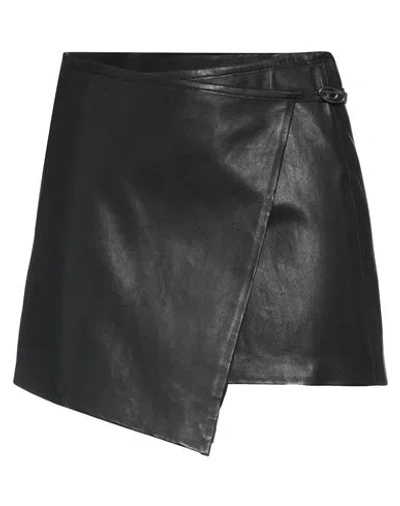 Diesel Woman Mini Skirt Black Size 10 Sheepskin