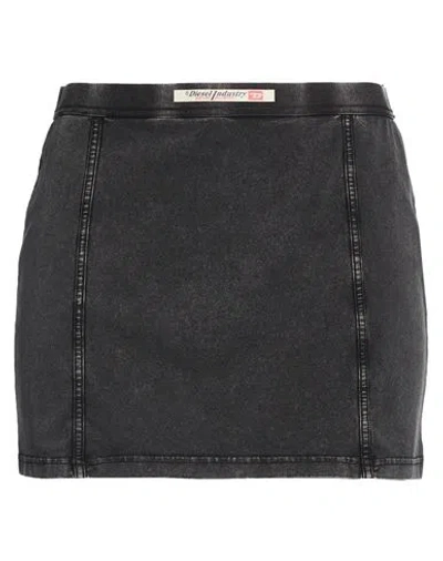 Diesel Woman Mini Skirt Charcoal Size M Cotton, Elastane In Gray