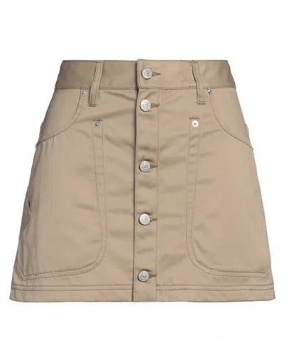 Diesel Woman Mini Skirt Khaki Size 31 Polyester, Cotton In Beige