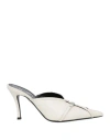 Diesel D-electra 85mm Leather Mules In White