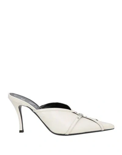 Diesel D-electra 85mm Leather Mules In White