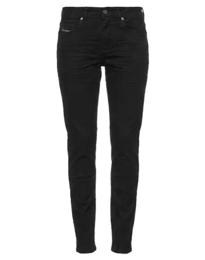 Diesel Woman Pants Black Size 33w-32l Cotton, Polyester, Elastane