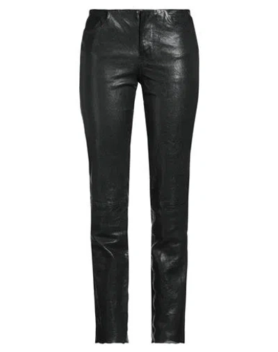 Diesel Woman Pants Black Size 4 Sheepskin