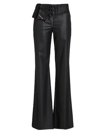 Diesel Woman Pants Black Size 6 Wool, Polyester, Elastane