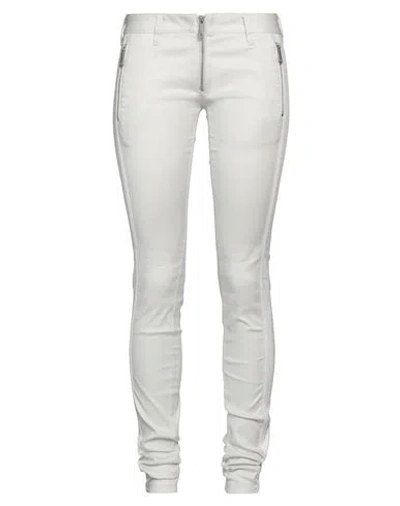 Diesel Woman Pants Off White Size 28 Cotton, Elastane, Polyester