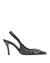 Diesel Woman Pumps Charcoal Size 7.5 Textile Fibers In Gray