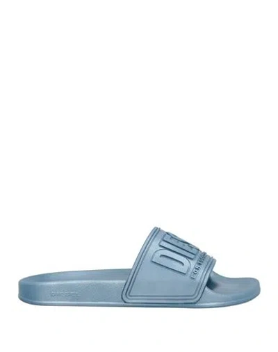 Diesel Woman Sandals Light Blue Size 7.5 Textile Fibers