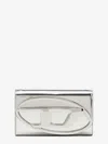 Diesel Silver Handbag With Prominent Logo And Detachable Strap In Silver