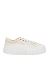 Diesel Woman Sneakers Beige Size 8 Cotton In Beige