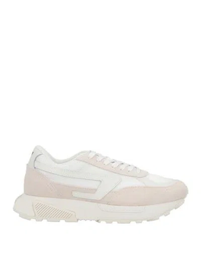 Diesel Woman Sneakers Beige Size 8 Leather, Textile Fibers