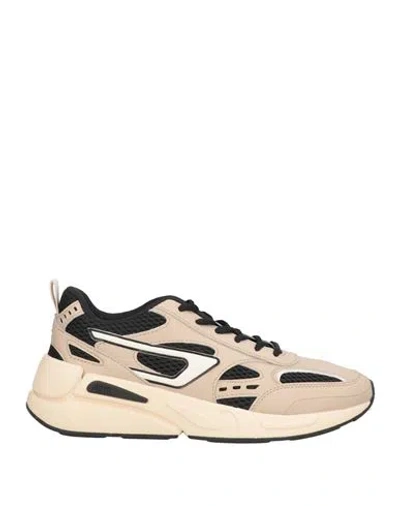 Diesel Woman Sneakers Beige Size 8 Textile Fibers In Multi
