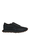 Diesel Woman Sneakers Black Size 6.5 Cow Leather, Polyester In Black