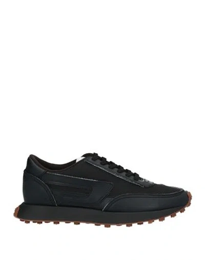 Diesel Woman Sneakers Black Size 6.5 Cow Leather, Polyester