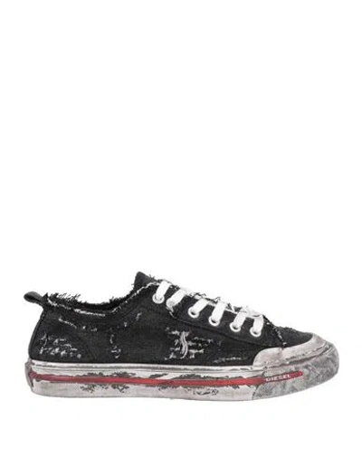Diesel Woman Sneakers Black Size 8 Textile Fibers In Black